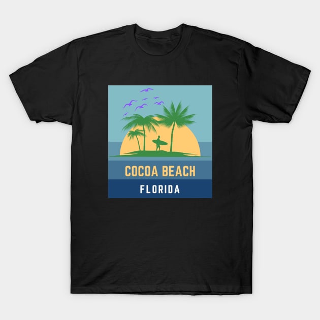 Cocoa Beach Florida Sunset Souvenir T-Shirt by bougieFire